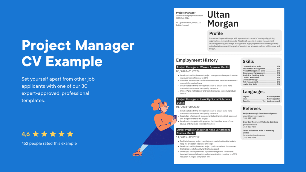 project manager cv examples